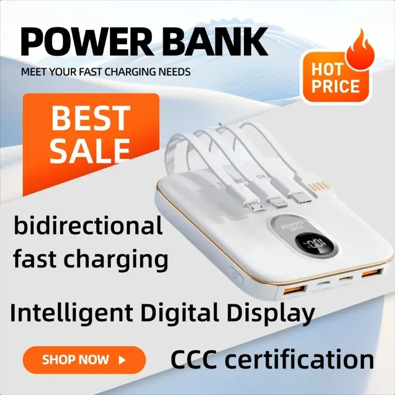 

10000/20000mAh Large-capacity Built-in Cable 22.5W Super Fast Charging Portable Power Bank