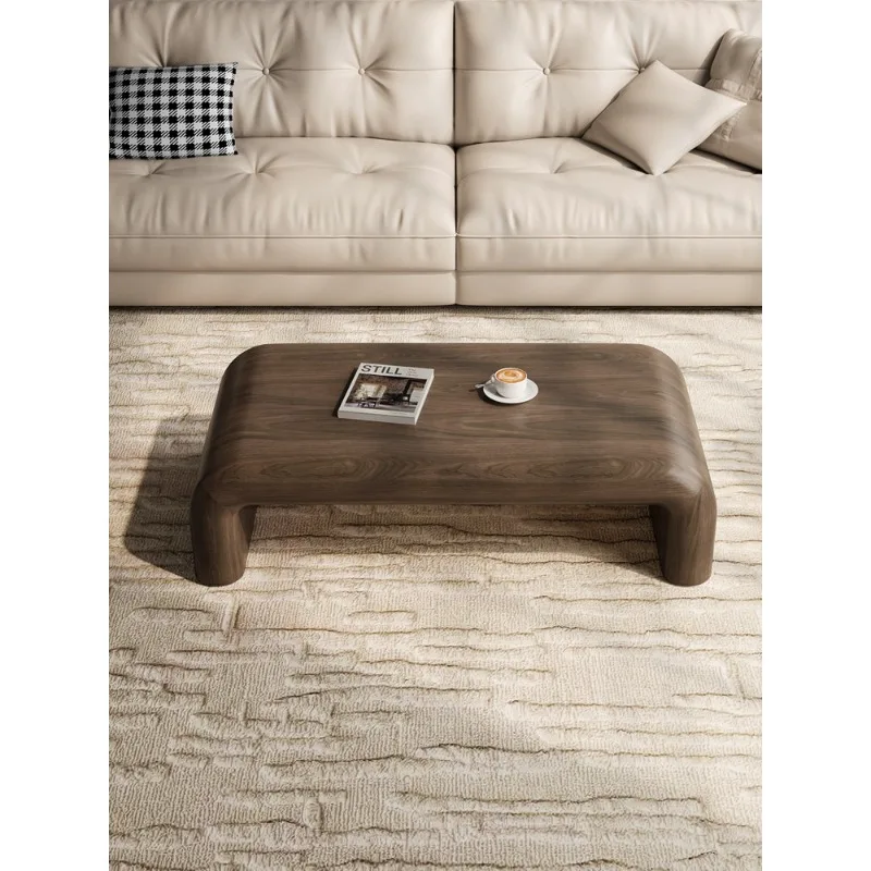 Creative Coffee Table Home Furniture Living Room Simple Design Small Spaces High-End Black Walnut Wood Minimalist Retro Touch