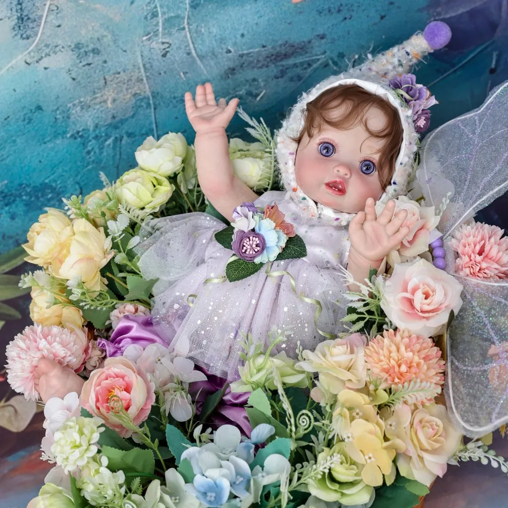 18 Inch Realistic Reborn Baby Doll Elf Vinyl Doll Handmade High-quality Simulation Toy With Wings Fairy Doll Kid Gift