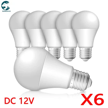 6 개/몫 DC 12 V LED 전구 E27 램프 3W 5W 7W 9W 12W 15W Bombilla 태양 Led 전구 12 볼트 낮은 전압 램프 조명  Best5