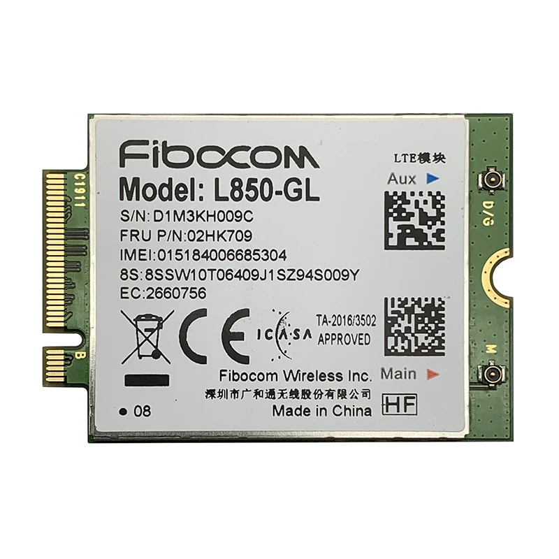 FIBOCOM L850-GL LTE Cat9 M.2 Module For Thinkpad X280 X1 Carbon T480S T580 P52S Yoga X380 L480 L580 A485 P15v T15p C640 Laptop