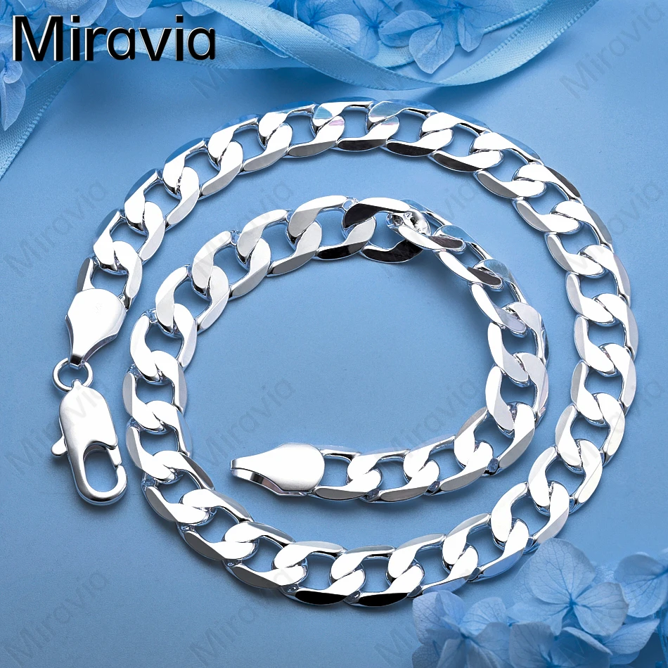 

Miravia 925 Sterling Silver 12mm 1:1 Spacer Necklace, Exquisite And Cute Wedding Party Jewelry For Women.