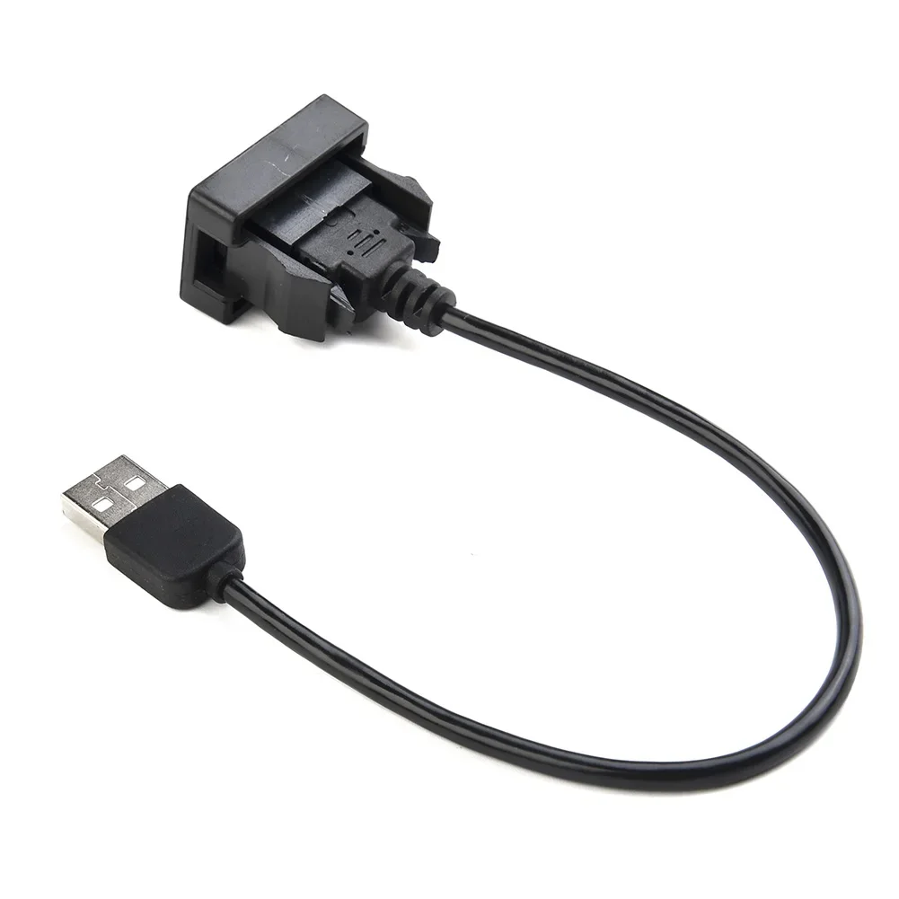 Black USB Extension Cable Part 25cm Center Console Cord Dashboard Flush Mount Male To Female Port YJ-02 For Toyota