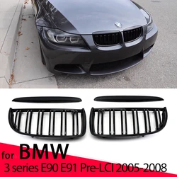 Car Front Bumper Grilles Kidney Racing Grill For BMW E90 E91 3 Series 2005-2012 320i 325i 330i Double Slat Replacement Grille