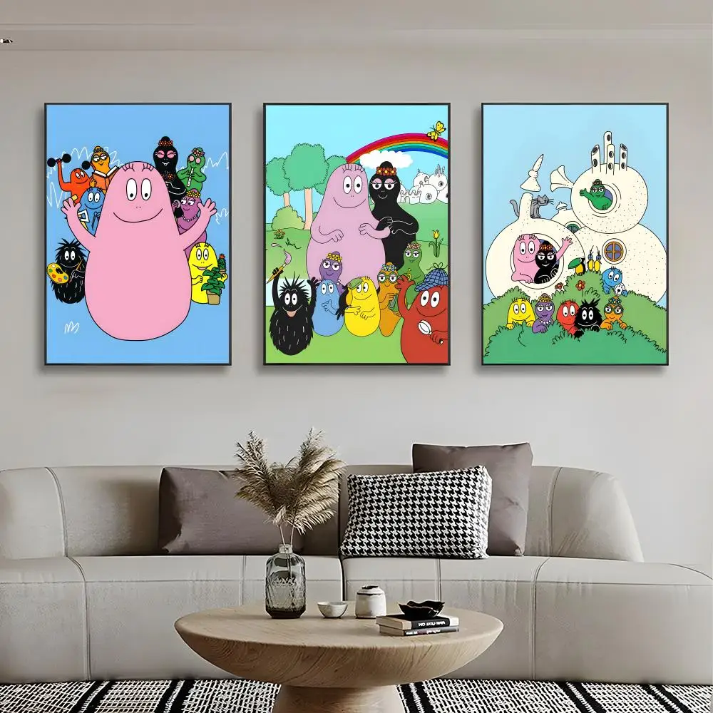 N-New Barbapapa absorbing Poster High-definition stickers ideal gifts for living rooms hallways