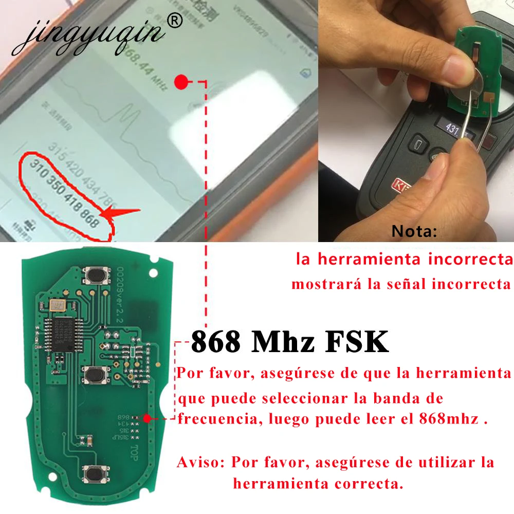 Imagen 7: Mando a distancia jingyuqin 5 unids/lote para BMW CAS3 System 315MHz / 868Mhz FSK para X5 X6 Z4 1/3/5/7 Control de llave inteligente para vehículo de serie