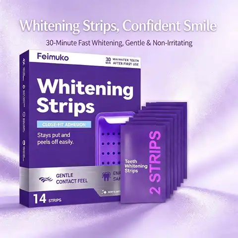 Purple Teeth Whitening Strips for Sensitive Teeth Remove Coffee Wine Smoking Stains Non Slip Improve Dental Yellowing Bright Smile Teeth Bleaching Strip