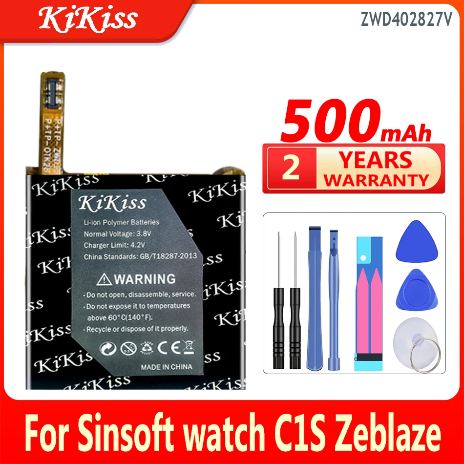 Аккумулятор 500 мАч KiKiss ZWD402827V для полимерных часов Sinsoft watch C1S Zeblaze Thor 3G kw88 pro