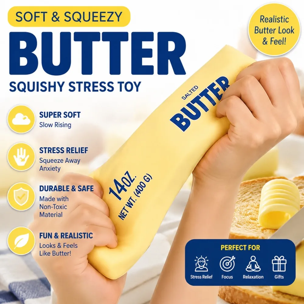 Soft Slow Rebound Butter Stick Realistic Silicone Squeeze Stress Relief Gadge...