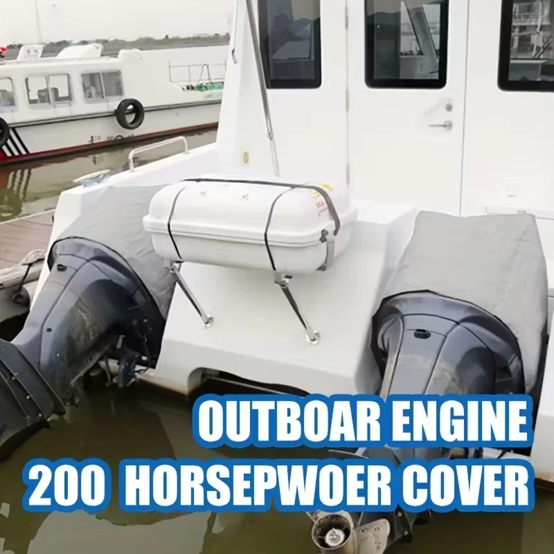 Heavy-Duty Oxford Fabric Outboard Motor Cover - Universal Fit for 6-250HP, All-Season Boat/Yacht Engine Protection with Scratch