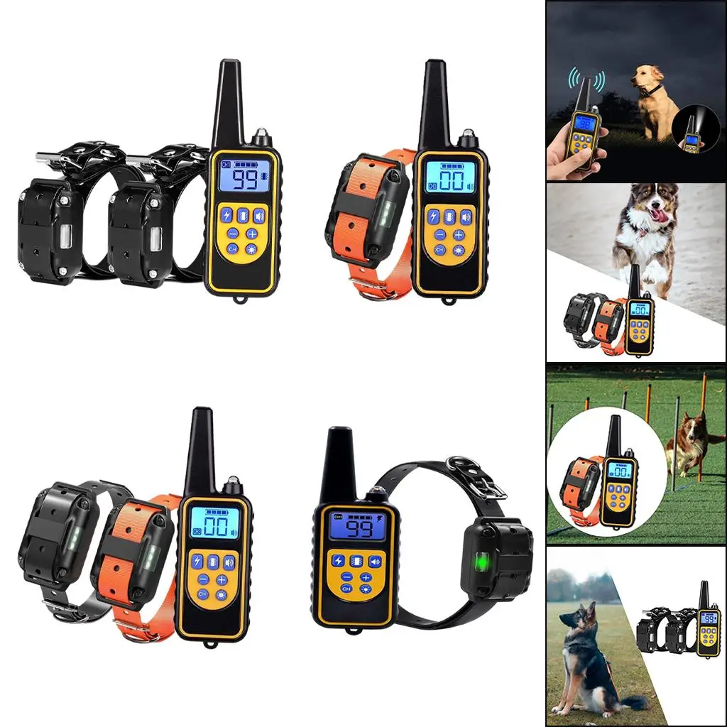 

Электронный ошейник для дрессировки собак с дистанционным управлением на 800 м, водонепроницаемый, перезаряжаемый, с ЖК-дисплеем и подсветкой, подходит для всех пород собак