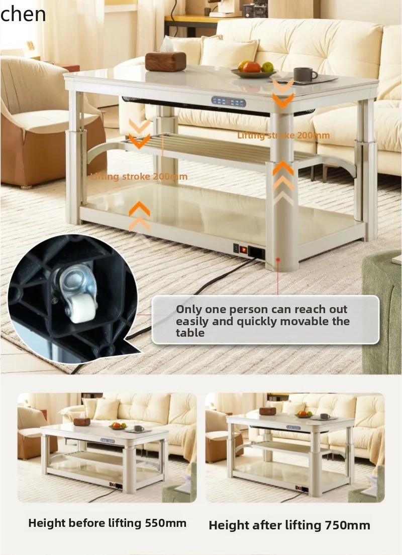 ZML โต๊ะไฟฟ้าเครื่องทําความร้อนตารางยกและลดย่างชาไฟ one-body rock slab สี่เหลี่ยมผืนผ้าย่างไฟตาราง