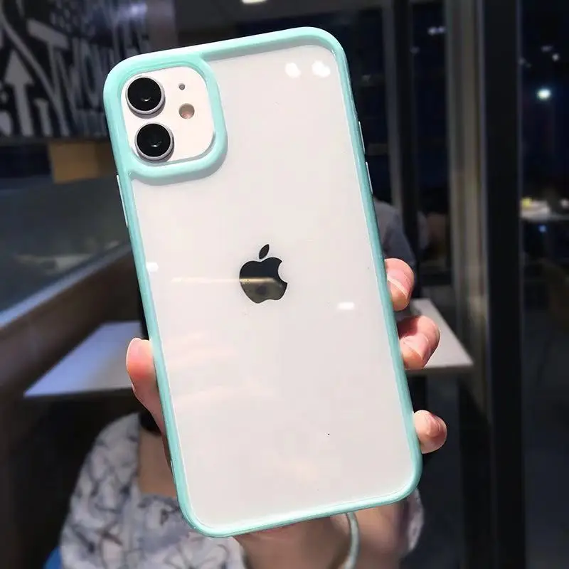 Cute Colour Clear Silicone Case For iPhone 15 14 13 12 11 Pro Max Mini XR X Xs 7 8 6 6s Plus Simple Shockproof Back Cover Case, image 12
