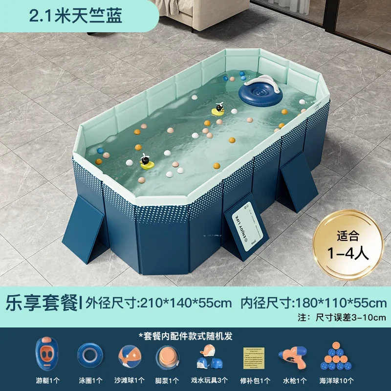 Thickened Wear-resistant Foldable Non-Inflatable Swimming Pool Indoor Outdoor Family Kids Children Water Play Backyard Garden