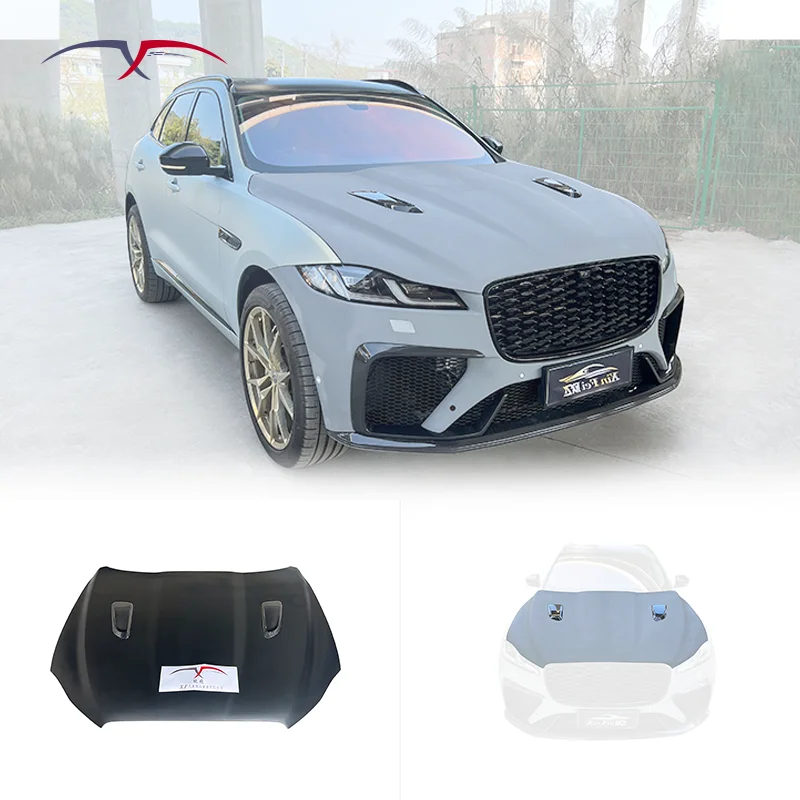 

Car Engine Cover Modification Upgrade Carbon Fiber Car Hood Suitable for Jaguar F-PACE 2021-2024 Body Kit Bonnets Decoration