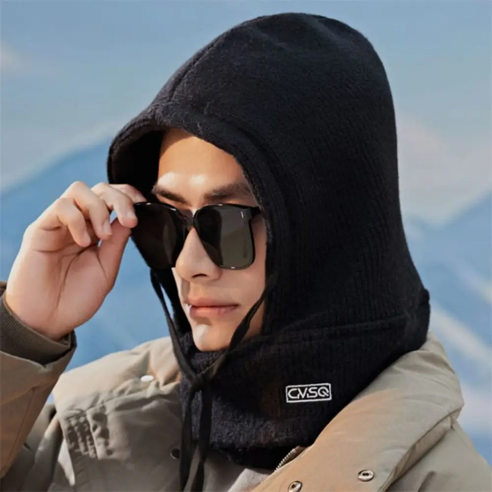 One-piece Windproof Snow Hat Plush Thickening Integrated Outdoor Cycling Scarf Ear Protection Full Face Cover Warm Face Mask