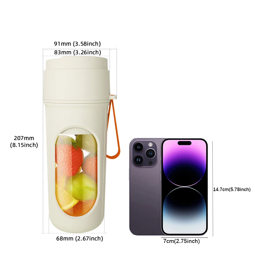 عصارة محمولة |   عصارة كهربائية لاسلكية متعددة الوظائف للاستخدام المنزلي. من السهل جدًا لصنع عصير الفواكه في كوب.) #4