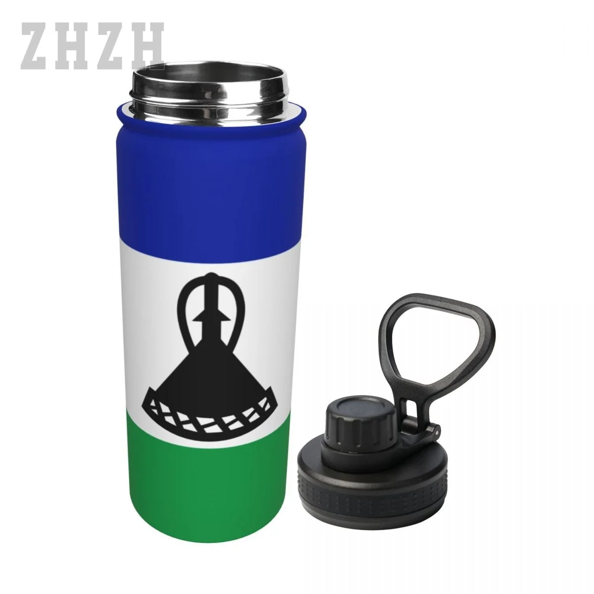 Unisex Sports Water Thermos Bottle Lesotho Flag Mosotho Stainless Steel Double-layer Insulation Cold And Hot Travel Vacuum Flask