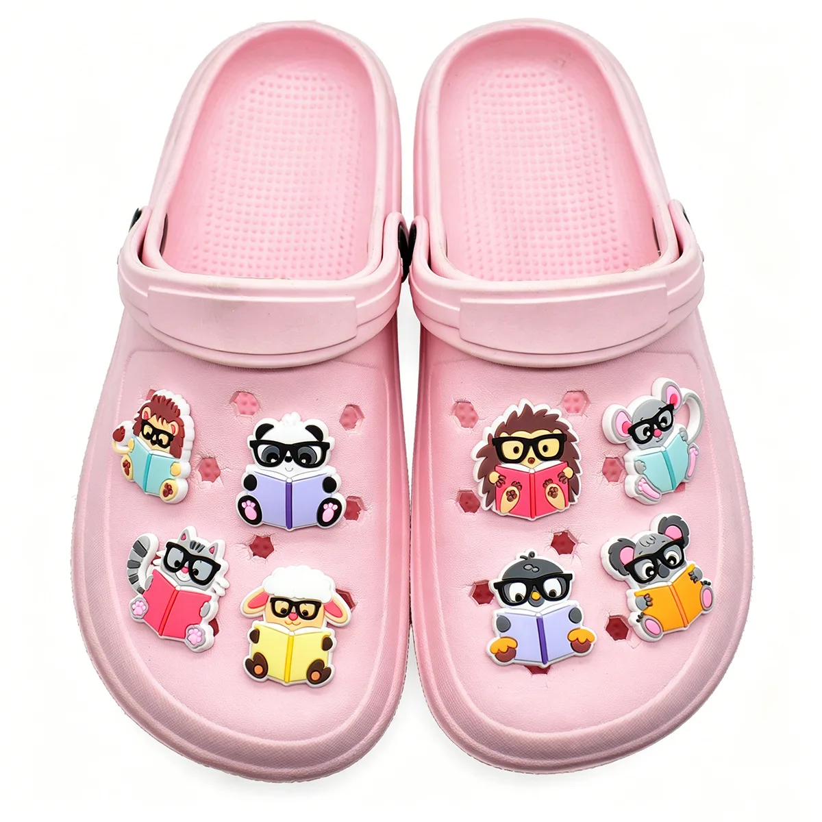New Style Unique Creative Study Theme DIY Accessories Lightweight PVC Clogs Slides Colorful Stationery Holiday Surprise Present