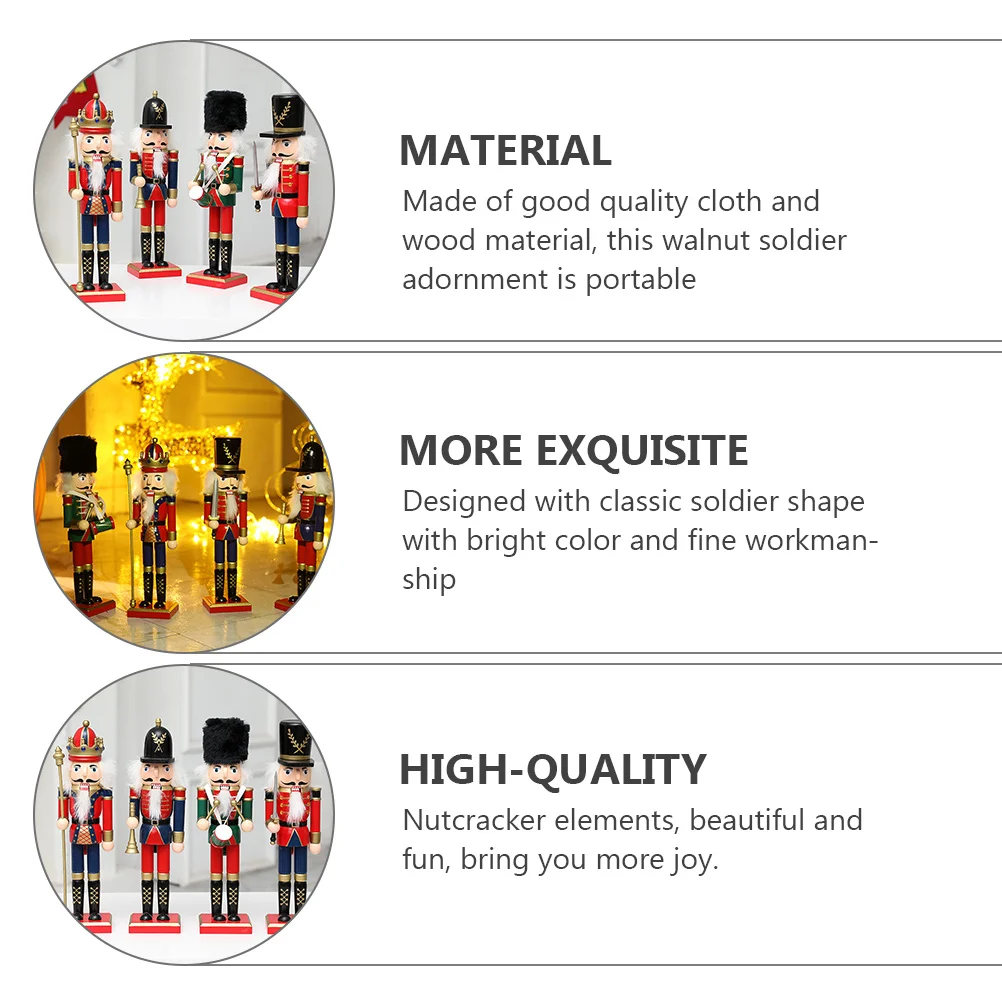 

Nutcracker Statue Decor Christmas Decoration Xmas Puppet Mini Crafts Decorations