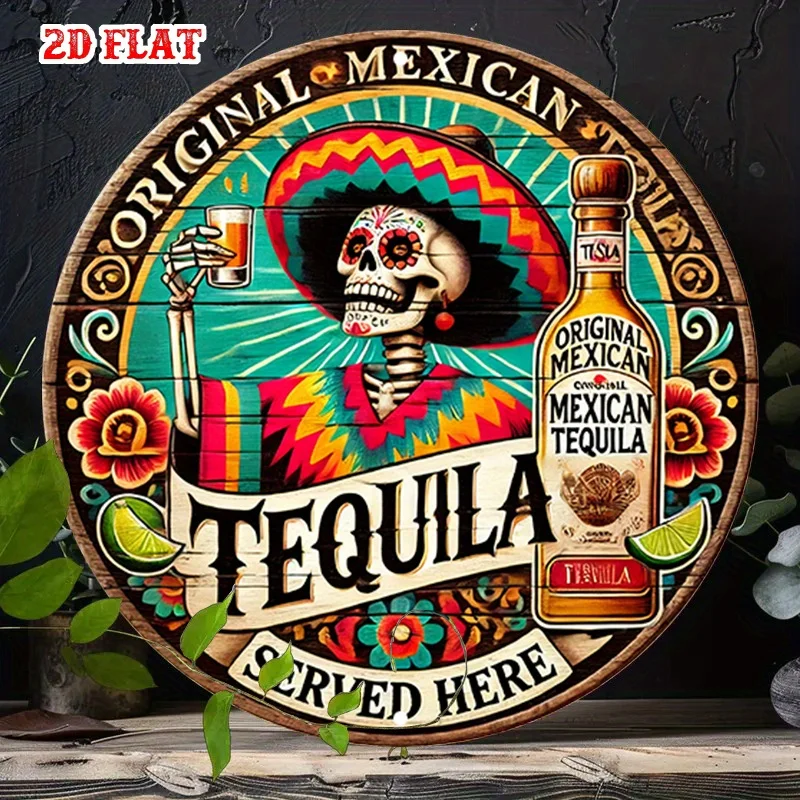 Vintage 2D Flat Round Tin Sign - 