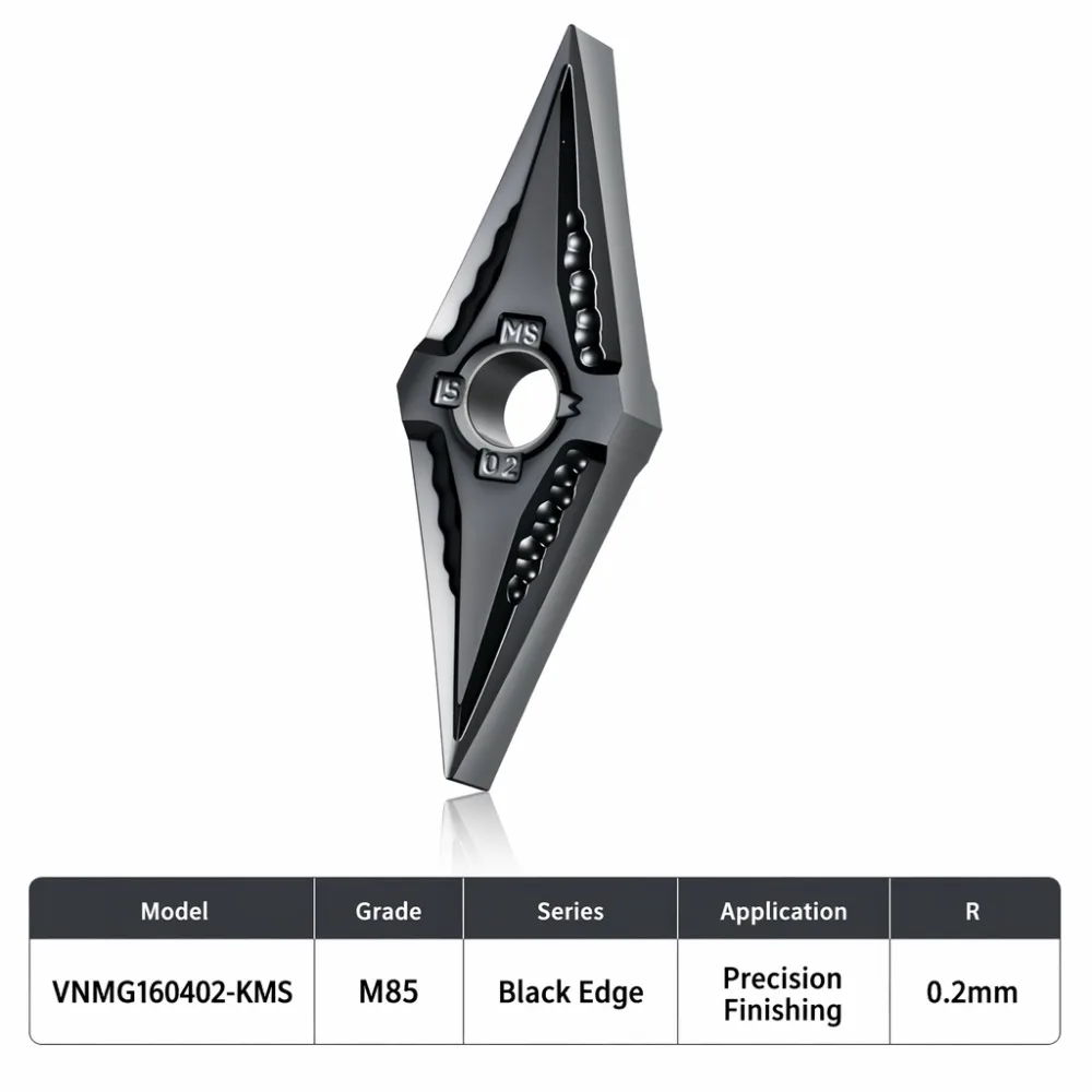VNMG160402-KMS Steel Parts Hard‑to‑machine Materials Stainless‑steel High‑temperature Alloys and Other Sticky Work‑pieces