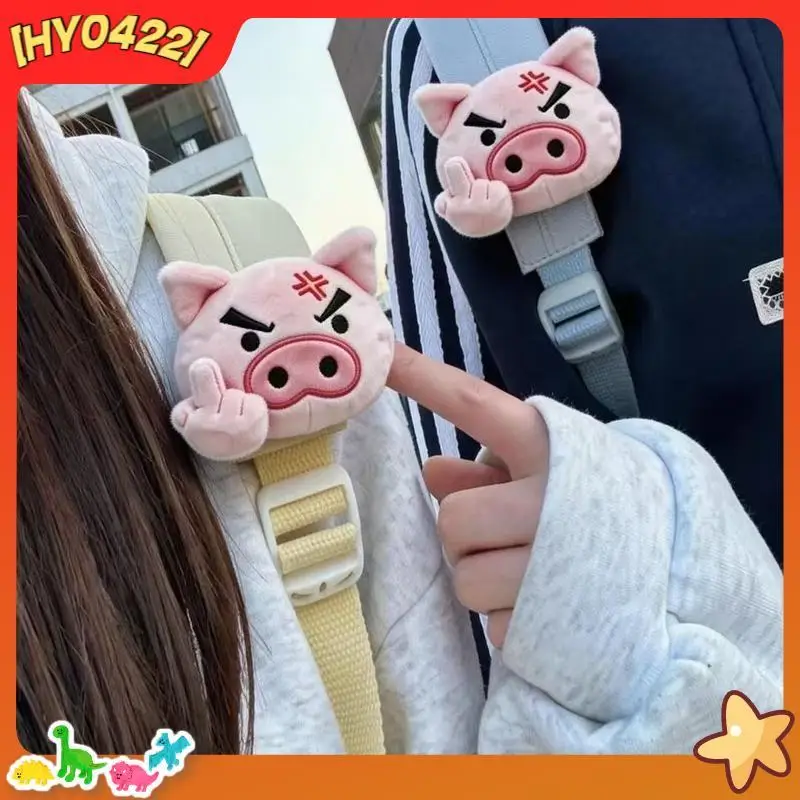 

Doremi Furuwatan Detachable Cute Angry Pig Pendant Backpack Strap Brooch Bag Charm Plush Decor For Adult Backpack Accessory