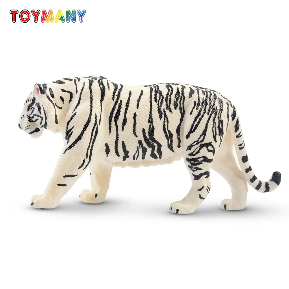 

Toymany SimulationWhite Tiger Wildlife Animal Model Toy Mini Figures Dolls Action Figurines Toy Children Gife Cake Decoration