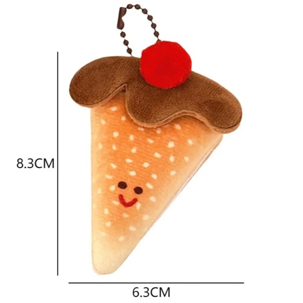 New Plush Funny Food Doll Pendant Dessert Cartoon Bread Charm Doll Keychain Multipurpose Kawaii Backpack Decoration Gift