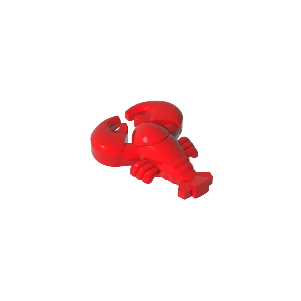 Gobricks GDS-2025 Lobster with Black Eyes Pattern  compatible with lego  27152 Assembles Building Blocks children's toys