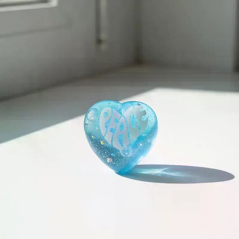 Glitter Heart Shaped Squeeze Toy Positive Quote Printed Soft Squishy Stress Toy for Kids Adults Graduation Gifts