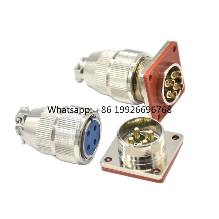High-Temperature Resistant Airtight 4PIN DIN Aviation Plug Wall-Mounted Electronics Sintered Glass Connectors Hermetic Connector