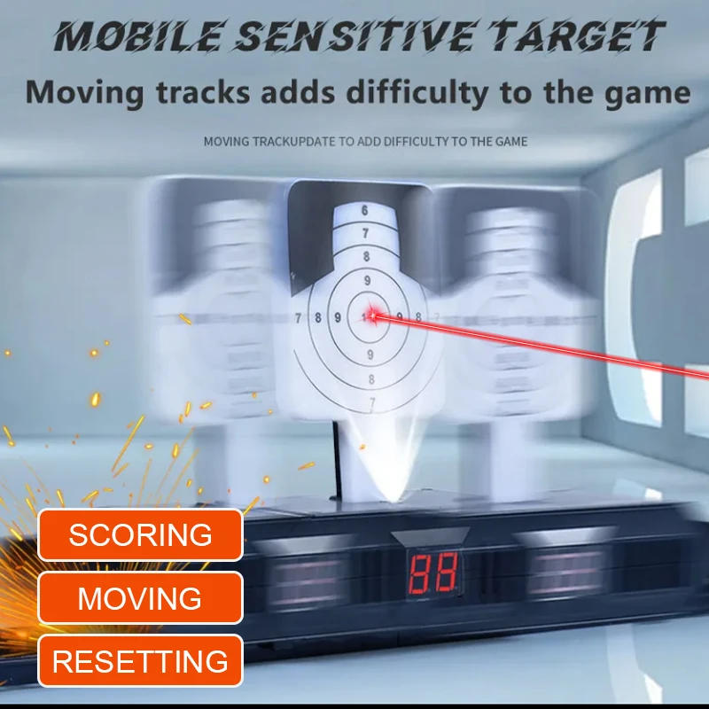 1355 Sliding rail laser lifting target shooting practice and sound effect training toy equipment - Image 4