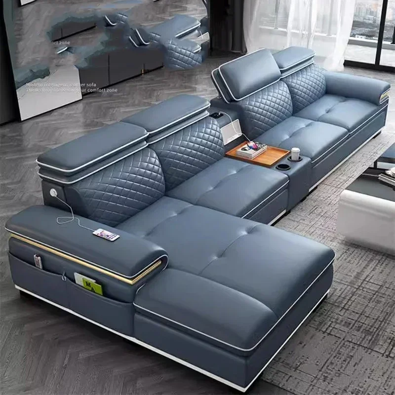 Corner Luxury Living Room Sofas Lounge Recliner Designer Decor Sponge Relaxing Couch Armchair Leather Divano Trendy Furniture