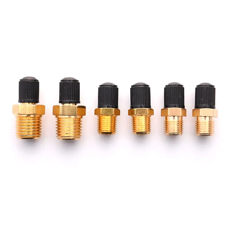 2pcs Metal Copper Car Tire Valve M10/1/8''/1/4'' NPT MPT Air Compressor Tank Fill Valve Motorbike Double Head Inflating Valve