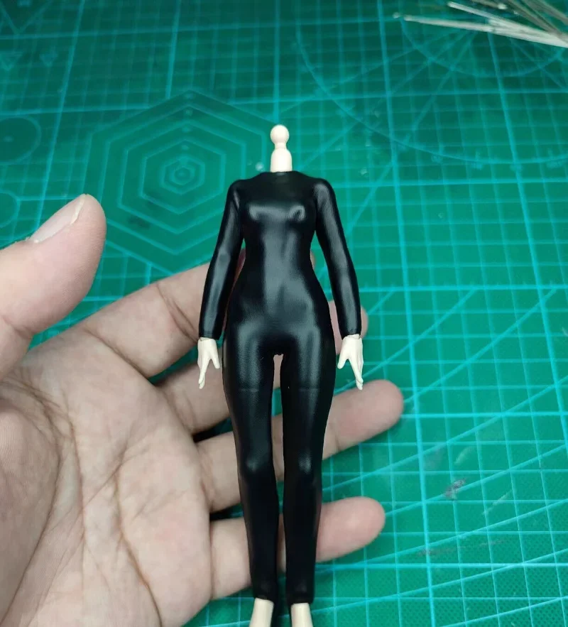 1/12 Scale Black Tight Fitting Jumpsuit Model for 6''Gynoid