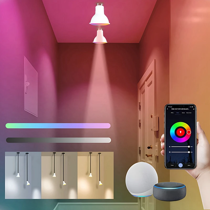 Tuya Wifi GU10 Smart LED Glühbirne Dimmbar 6W 220V Smart Life App Control Spotlight Birne Funktioniert mit Alexa Google 1PCS