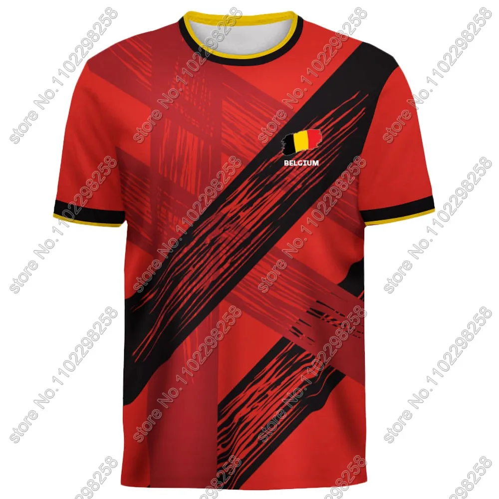 Maillot Belgium National Jersey team Fans 2024 T Shirts 3D Print Mens Shorts Running Streetwear Casual Training Suit Clothe