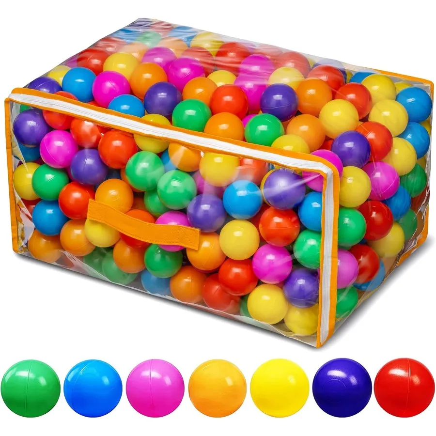 100Pcs Ball Pit Balls for Baby and Toddler Phthalate Free Crush Proof Plastic - Multicolored Pit Balls in Reusable Play Toys for