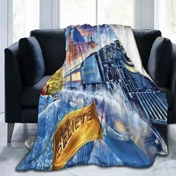 Polar Express Christmas Holiday Throw Throw Blanket Retro Warm Bedroom Multi Style soft blankets thick blanket for winter