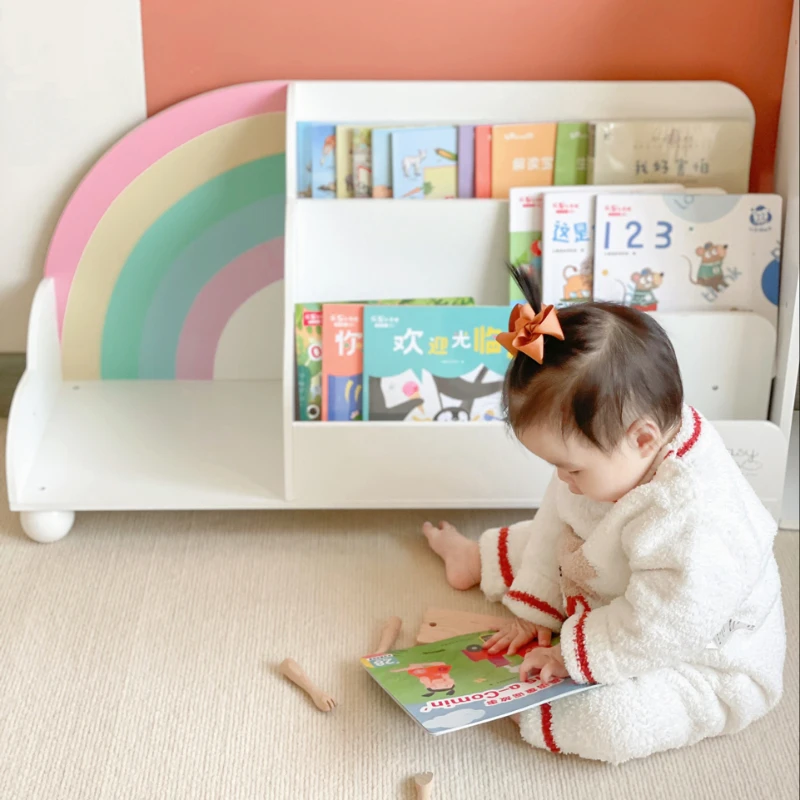 Children's bookshelf, picture book shelf, baby small organizing, storage, kindergarten