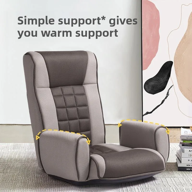 Single folding lazy sofa chair, bed feeding chair with armrests and style tatami leisure chair bay window