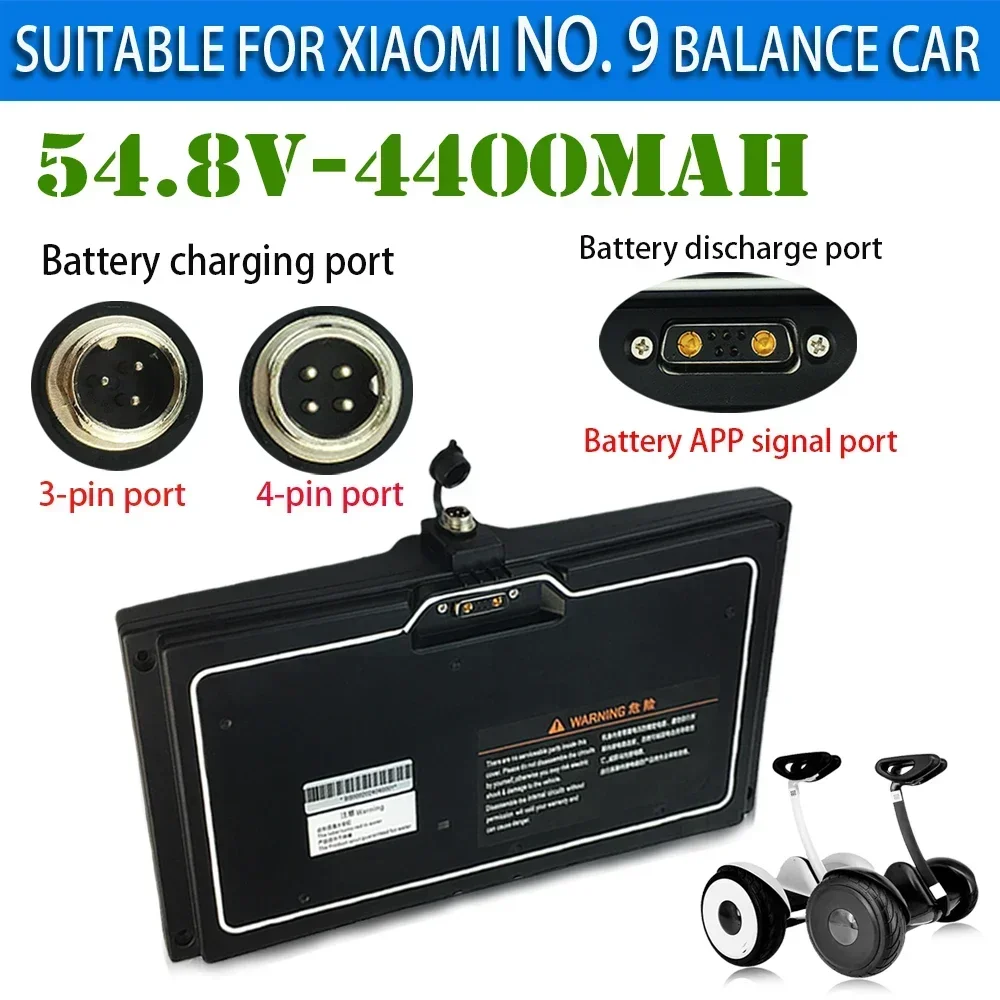 

For Xiaomi 3-pin/4-pin 54.8V Ninebot Segway 4400mAH SELF BALANCING Skateboard Battery MINI Li-ion Cell Connection App with BMS