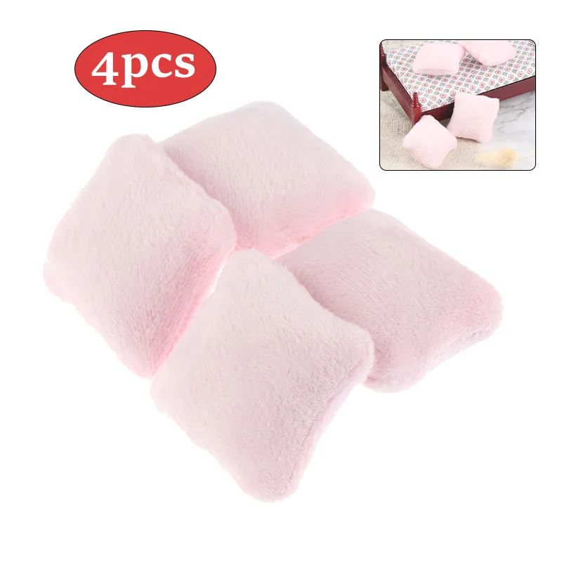 

4pcs 1/12 Mini Dollhouse Miniature Sofa Cushion Pillow Simulation Furniture Model Toys Doll House Decoration Baby Gift