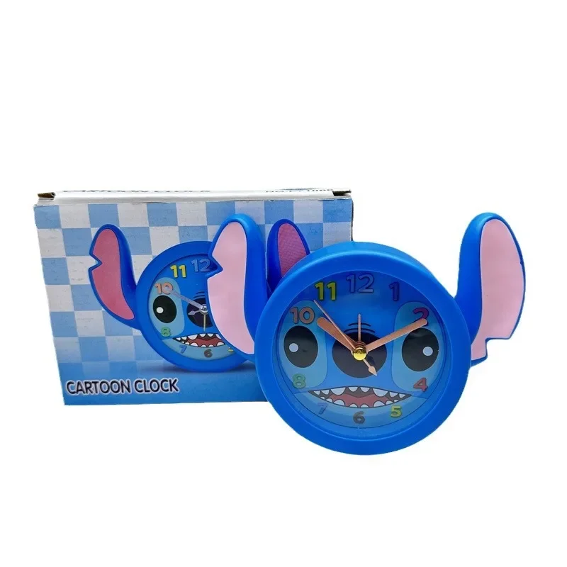 Jam senyap gaya Stitch Kawaii Disney baru jam Alarm bangun awal siswa ornamen meja Anime hadiah ulang tahun anak