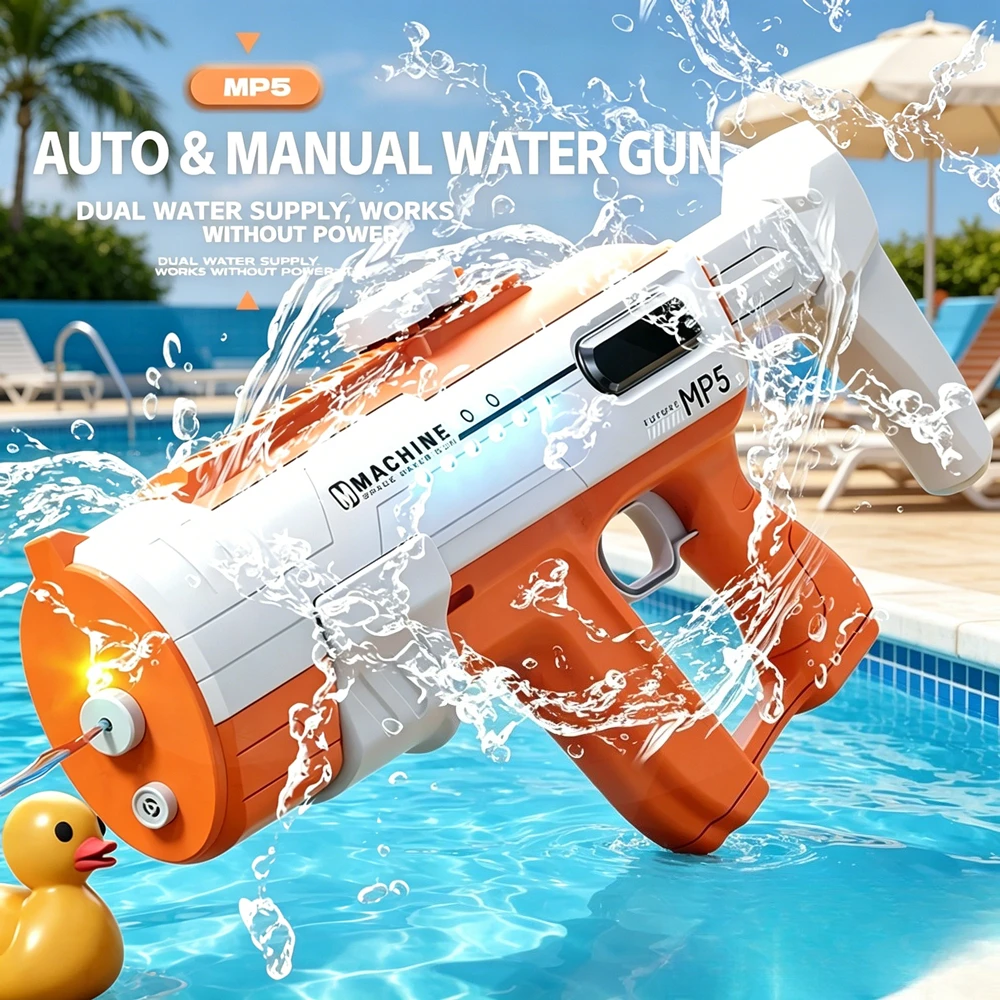 Summer Outdoor Water Fighting Toy Self Assembled MP5 High Pressure Water Gun with Long Range Multi-Shot Shooting