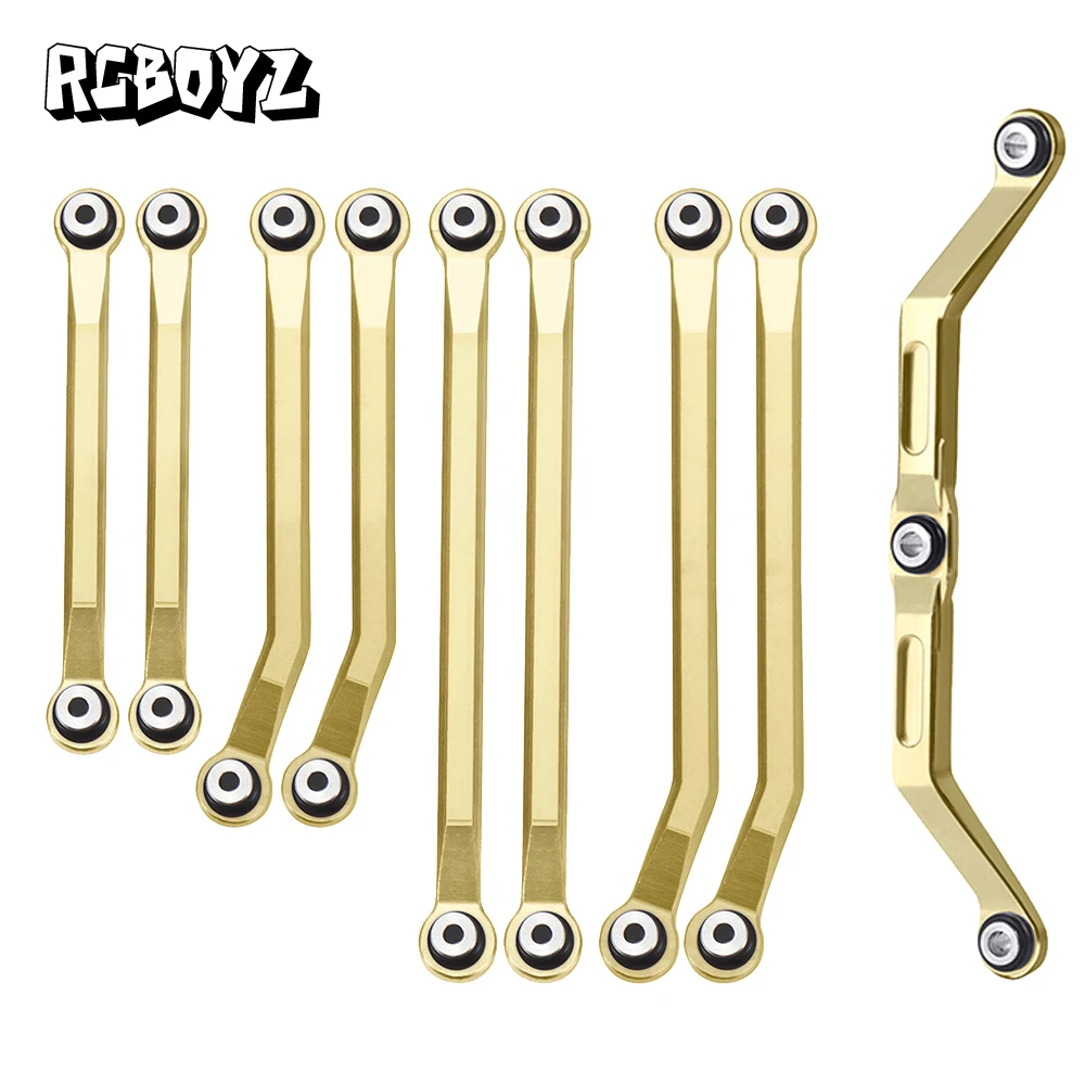 

RCBOYZ Brass Higher Clearance Chassis Link Steering Linkage for 1/18 TRX4M Bronco Defender RC Crawler Car Traxxas Upgrade Parts