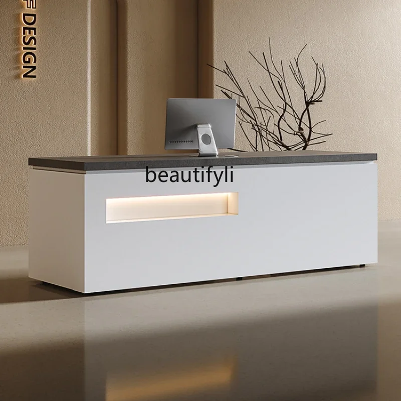 Paint checkout page Company front desk Reception desk Store collection desk Bar table with light