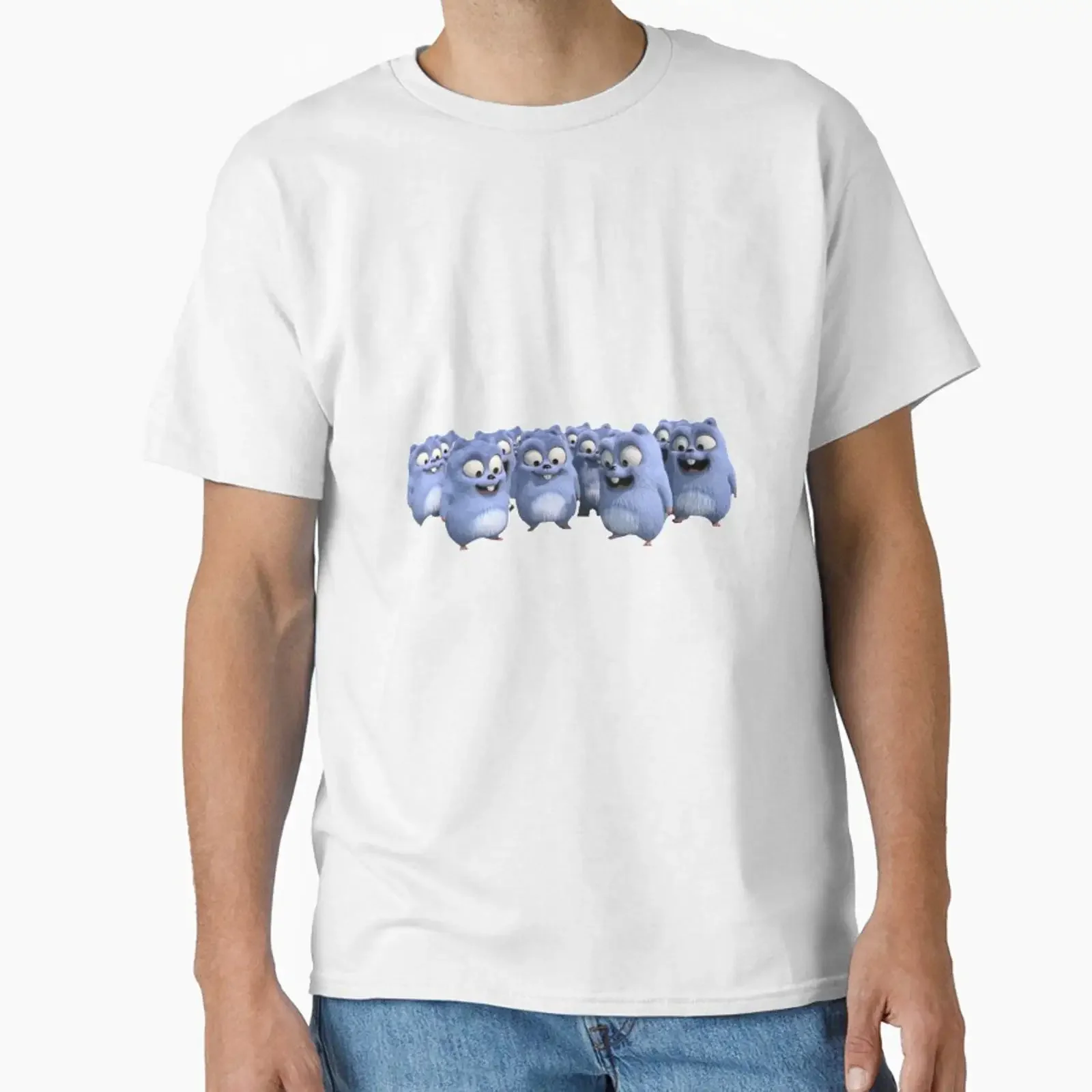 les lemmings are smile from cartoon grizzy and Classic T Shirt vintage Washed homme Versatile Top For Everyday Wear Soft