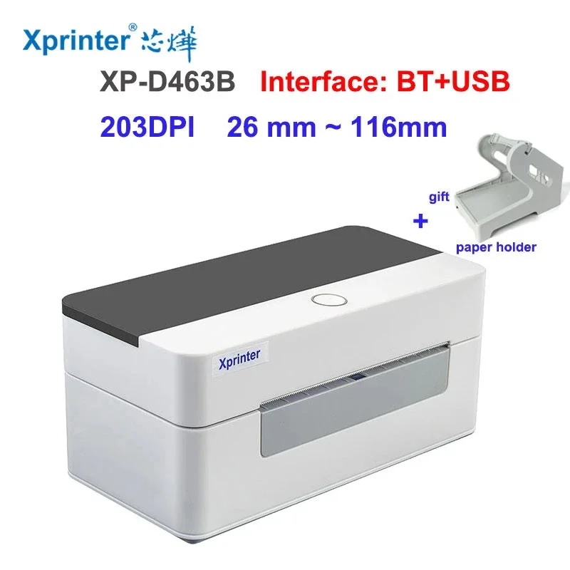 Xprinter 4x6 Thermal Shipping Label Printer Desktop Barcode with Holder for Small Business & Shipping Packages Mac OS/Windows